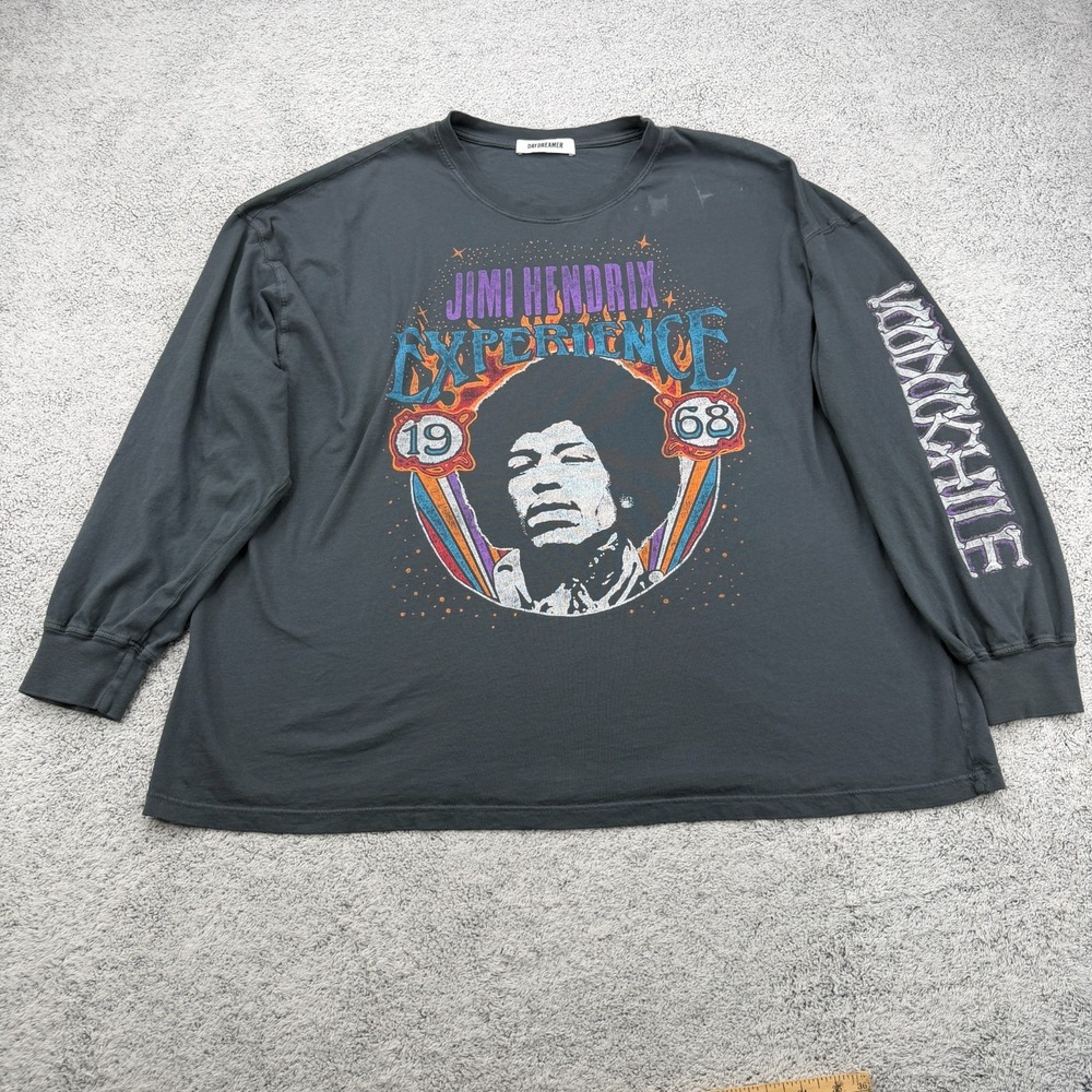 Daydreamer Jimi Hendrix Voodoo Chile Shirt Adult OS Vintage Gray Graphic Tee USA
